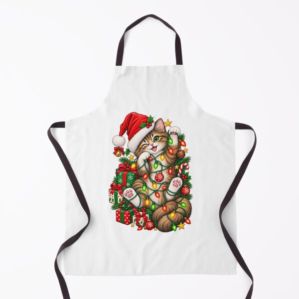 Item preview, Christmas Cat Tangled in Lights | Cute Festive Kitty Holiday Design designed and sold by MrDev.