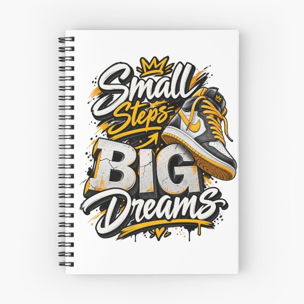 Item preview, Small Steps Big Dreams Retro Streetwear Sneaker Motivational Quote designed and sold by HimaPrototype.