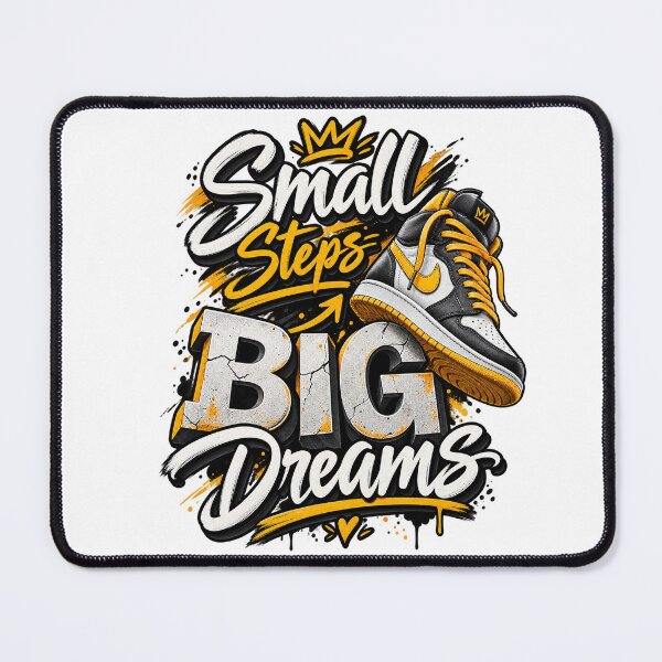 Item preview, Small Steps Big Dreams Retro Streetwear Sneaker Motivational Quote designed and sold by HimaPrototype.