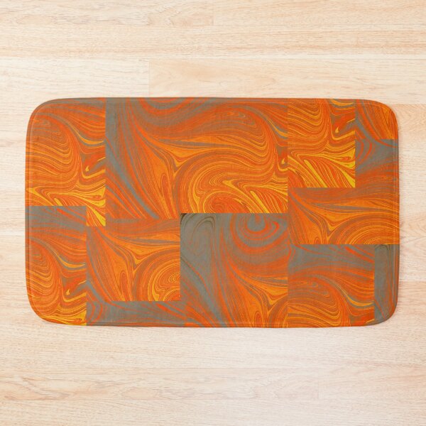 Item preview, Abstract Orange And Grey Marble Swirl Fluid Art Pattern designed and sold by NikBrin Prevail .