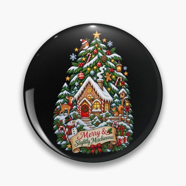 Item preview, Merry & Slightly Mischievous Christmas Tree | Whimsical Woodland Holiday Design designed and sold by MrDev.