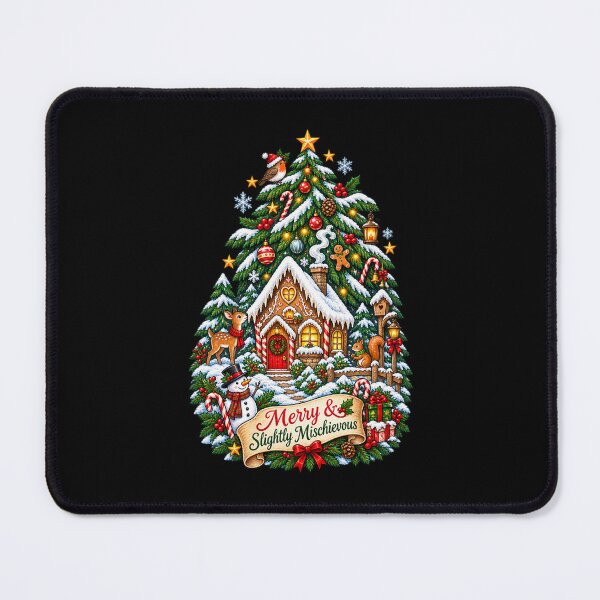 Item preview, Merry & Slightly Mischievous Christmas Tree | Whimsical Woodland Holiday Design designed and sold by MrDev.