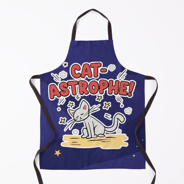 Item preview, Cat-astrophe! Sad Grey Cat Cartoon square Edition designed and sold by Taridesign.