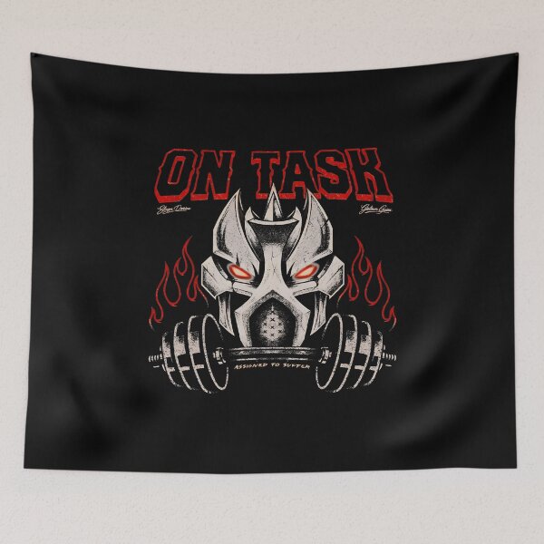 Item preview, On Task Dark Warrior Graphic, Futuristic Masked Helmet, Heavy Metal Gym Aesthetic, Dystopian Battle Art designed and sold by fimacurtuse.