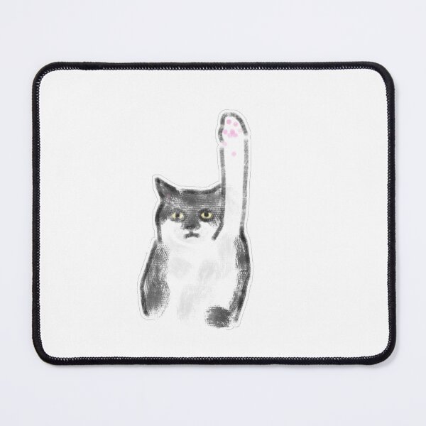 Item preview, Tuxedo Cat Raising Leg Pink Paw Pencil Art designed and sold by raun.draw.