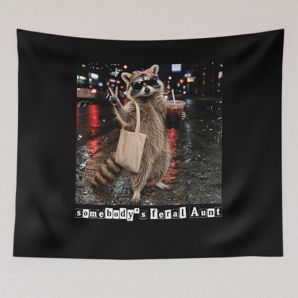 Item preview, Somebody's Feral Aunt Funny Raccoon designed and sold by charoen-design.