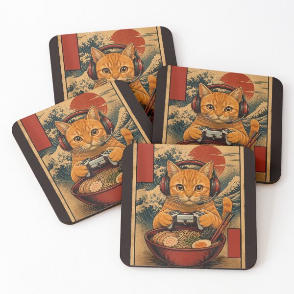 Item preview, Gaming Cat Ramen Japanese Wave Retro Gamer Noodle Bowl Vintage Design designed and sold by mari-kayden.