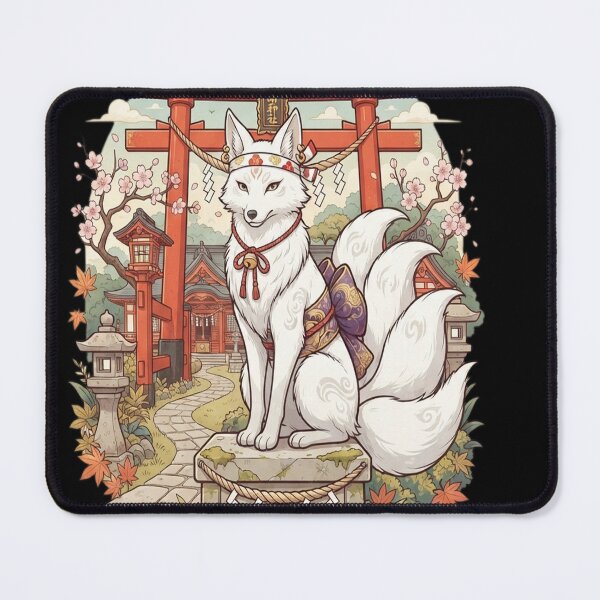 Item preview, White Kitsune at Shinto Shrine | Japanese Fox designed and sold by livasyczosek3.