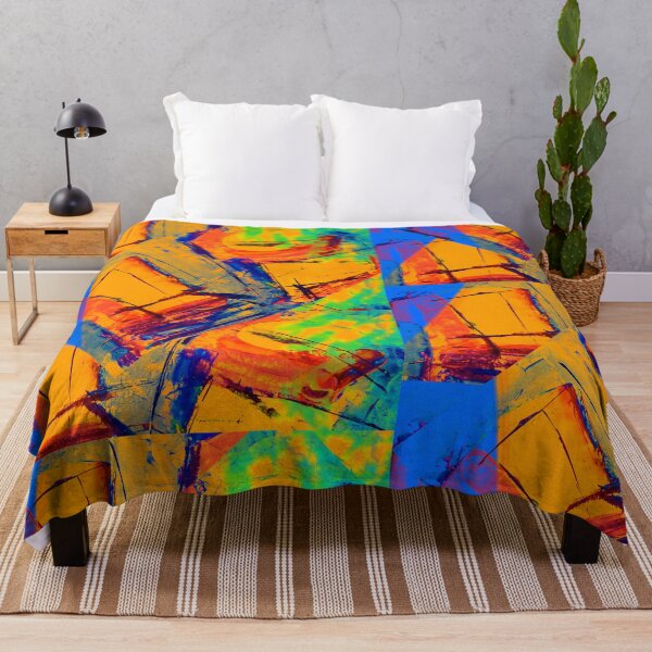 Item preview, Modern Abstract Painting Bold Blue And Orange Strokes Art designed and sold by NikBrin Prevail .
