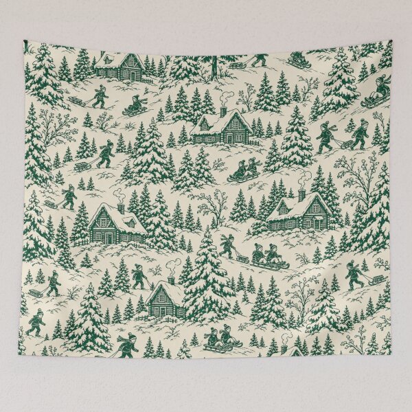 Item preview, Frosted Pine Forest Toile Seamless Pattern | Christmas Aesthetic Repeat Design designed and sold by StickyGuys.