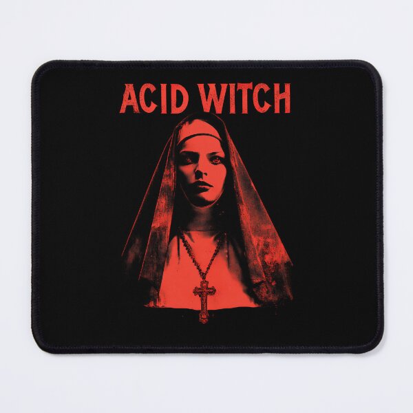 Item preview, Creepy Veiled Nun Wearing Rosary Cross In Deep Red Fiery Glow designed and sold by GordonBruen.