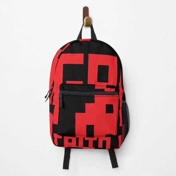 Item preview, Bright Red Pixelated Alien Creature Icon Positioned Above Blocky Text designed and sold by GordonBruen.