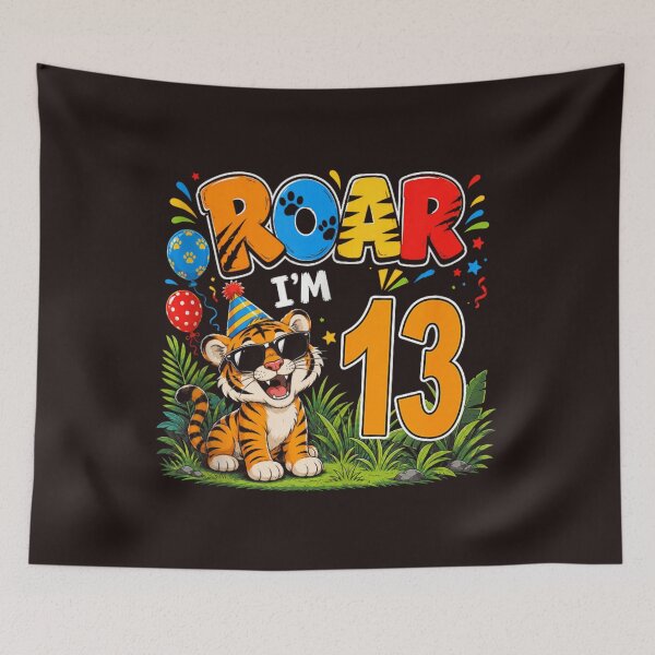 Item preview, Tiger 13th Birthday Party Roar I'm 13 Funny Animal Birthday Design designed and sold by mari-kayden.