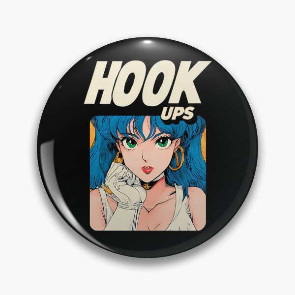 Item preview, Anime Girl With Bright Blue Hair Adjusting Earring Wearing Golden Hoop Earrings designed and sold by GordonBruen.