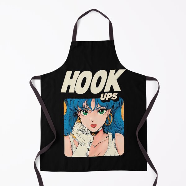 Item preview, Anime Girl With Bright Blue Hair Adjusting Earring Wearing Golden Hoop Earrings designed and sold by GordonBruen.