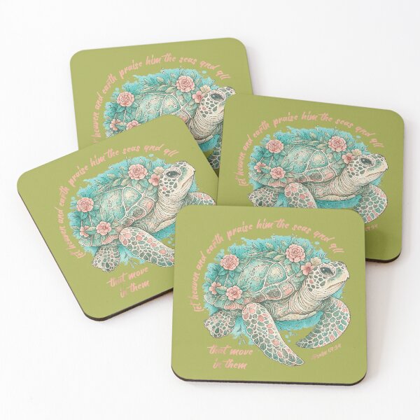 Item preview, Christian Teen Sea Turtle Psalm 69 34 Floral Sea Turtle designed and sold by melodycook.