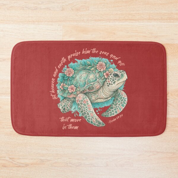 Item preview, Christian Teen Sea Turtle Psalm 69 34 Floral Sea Turtle designed and sold by melodycook.
