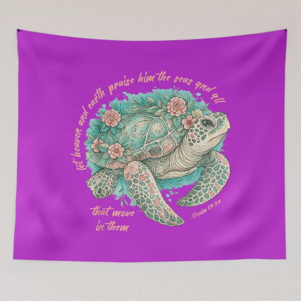Item preview, Christian Teen Sea Turtle Psalm 69 34 Floral Sea Turtle designed and sold by melodycook.