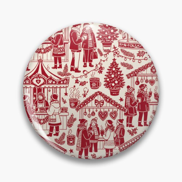 Item preview, Christmas Market Toile Seamless Pattern | Christmas Aesthetic Repeat Design designed and sold by StickyGuys.