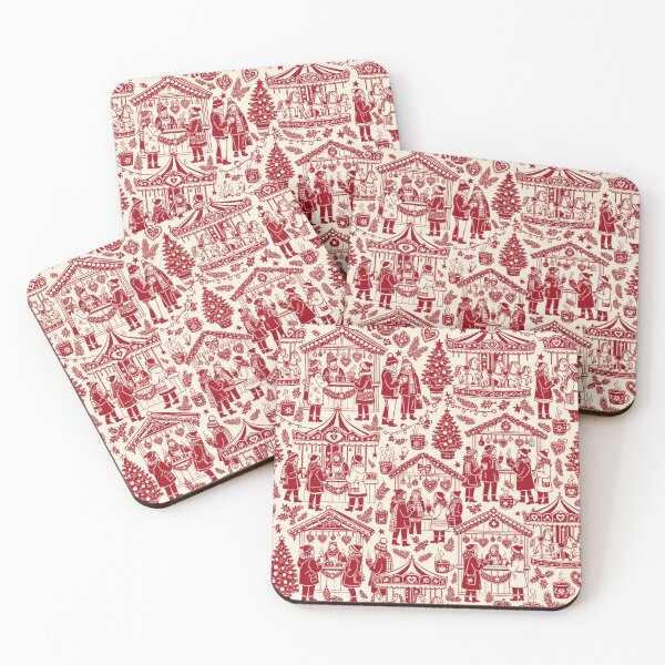 Item preview, Christmas Market Toile Seamless Pattern | Christmas Aesthetic Repeat Design designed and sold by StickyGuys.