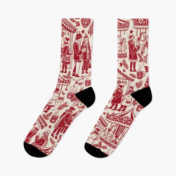 Item preview, Christmas Market Toile Seamless Pattern | Christmas Aesthetic Repeat Design designed and sold by StickyGuys.