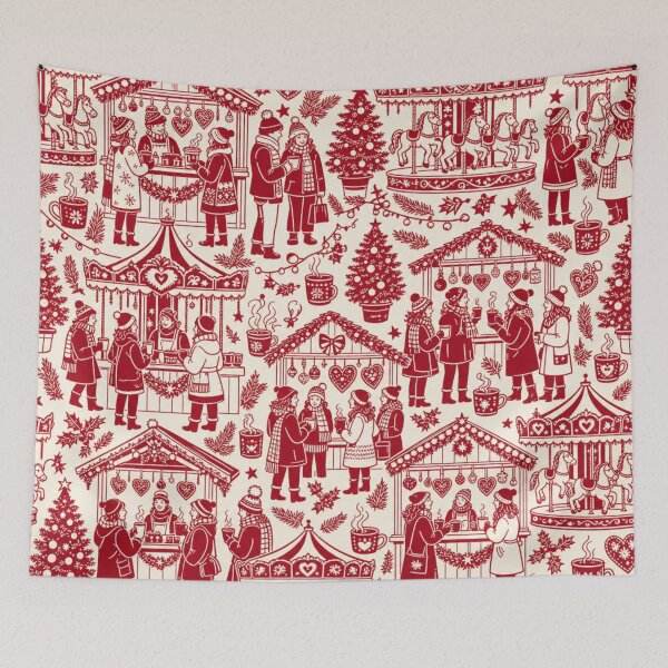 Item preview, Christmas Market Toile Seamless Pattern | Christmas Aesthetic Repeat Design designed and sold by StickyGuys.