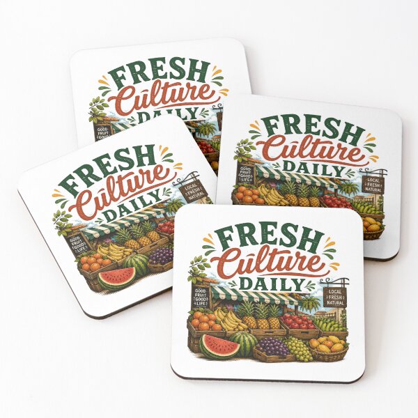 Item preview, Fresh Culture Daily – Vintage Fruit Market Illustration designed and sold by RJACreative.