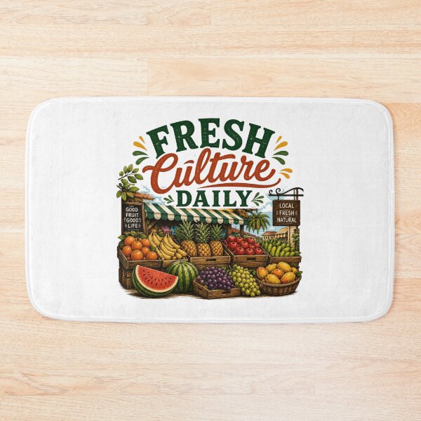 Item preview, Fresh Culture Daily – Vintage Fruit Market Illustration designed and sold by RJACreative.
