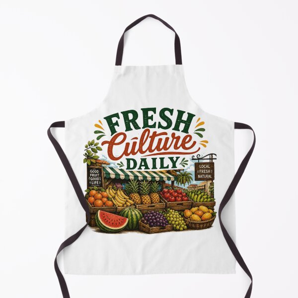 Item preview, Fresh Culture Daily – Vintage Fruit Market Illustration designed and sold by RJACreative.