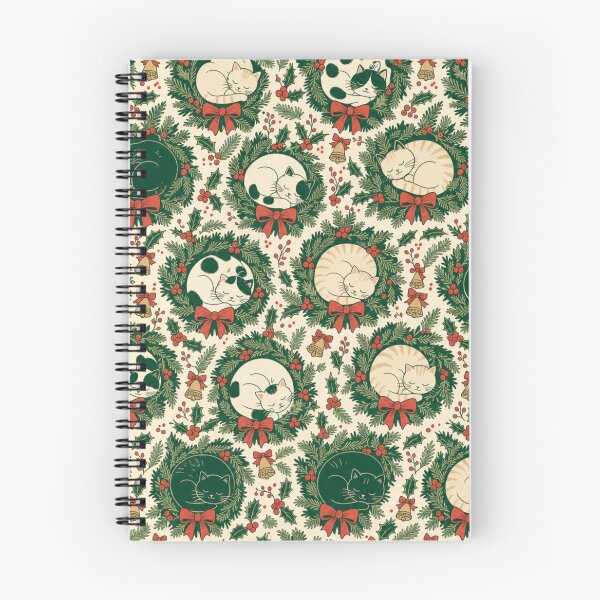 Item preview, Sleepy Winter Cats and Wreaths Seamless Pattern | Christmas Aesthetic Repeat Design designed and sold by StickyGuys.