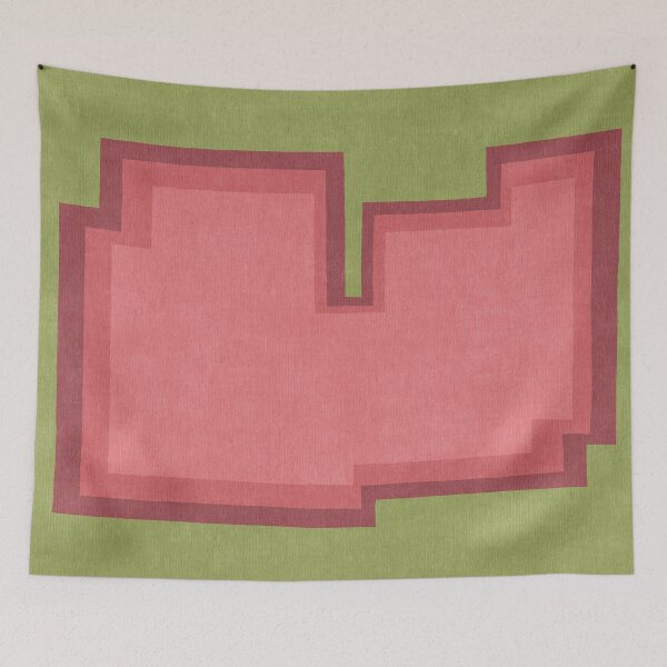 Item preview, Shapes 02 - Pink on Olive Green designed and sold by FAROSSTUDIO.
