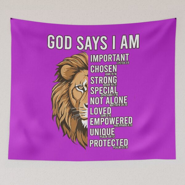 Item preview, Christian-Shirt God Says I Am Toddler Boys Jesus Lion Judah designed and sold by melodycook.