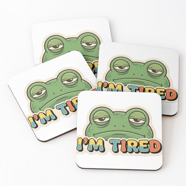 Item preview, I'm Tired Funny Frog Retro Sticker designed and sold by RoyArt0.
