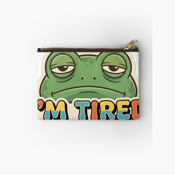 Item preview, I'm Tired Funny Frog Retro Sticker designed and sold by RoyArt0.