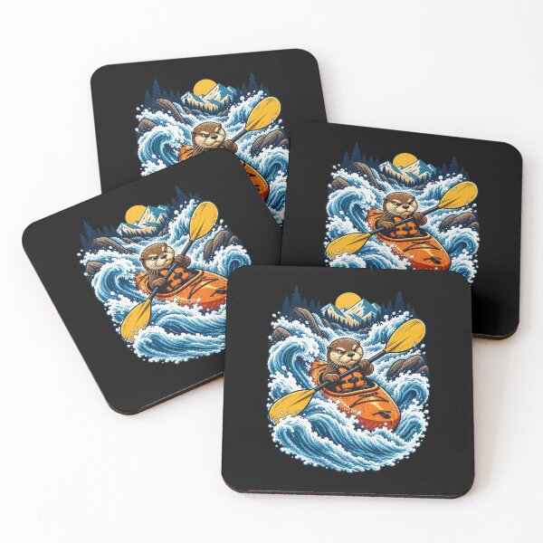 Item preview, Funny Otter Kayaking – Small Paws Wild Water Cartoon designed and sold by CG Studio.