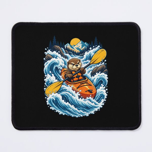 Item preview, Funny Otter Kayaking – Small Paws Wild Water Cartoon designed and sold by CG Studio.