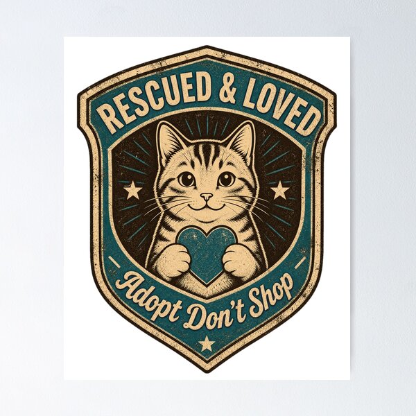Item preview, Vintage Rescued And Loved Adopt Dont Shop designed and sold by Kaikab007.