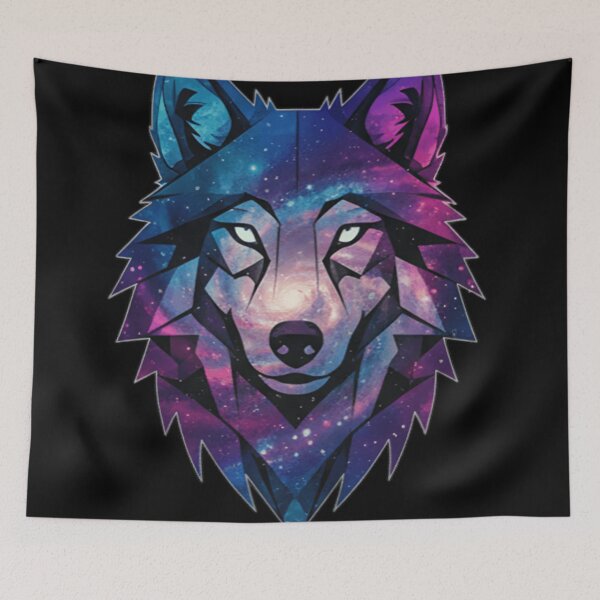 Item preview, Cosmic Geometric Galaxy Wolf designed and sold by Uniquely Worlds.