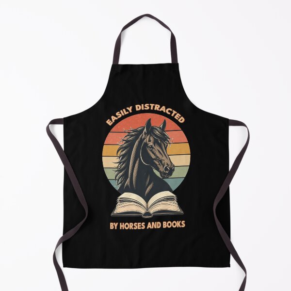 Item preview, Copy of Easily Distracted by Horses and Books | Funny Horse Lover | Book Reader | Retro Sunset Vintage Country Style Graphic designed and sold by Made by Tamar.