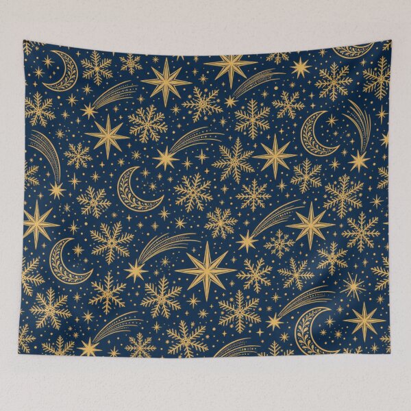 Item preview, Celestial Winter Night Sky Seamless Pattern | Christmas Aesthetic Repeat Design designed and sold by StickyGuys.