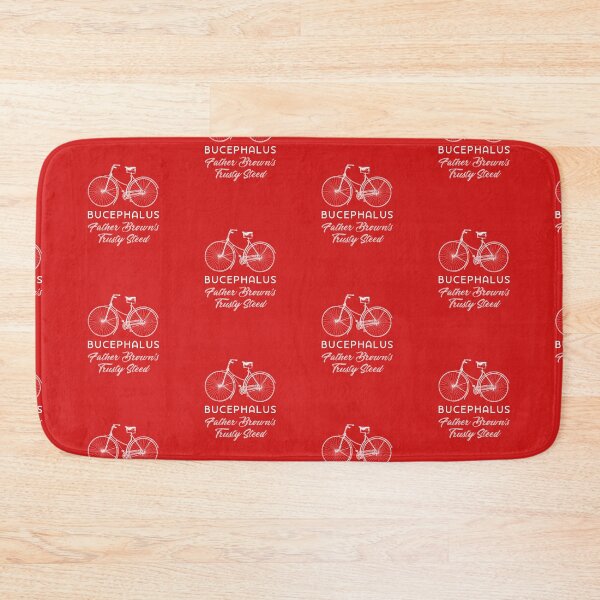 Item preview, Father Brown’s Trusty Steed (White on Orange-Red) designed and sold by PawsitiveMum3.