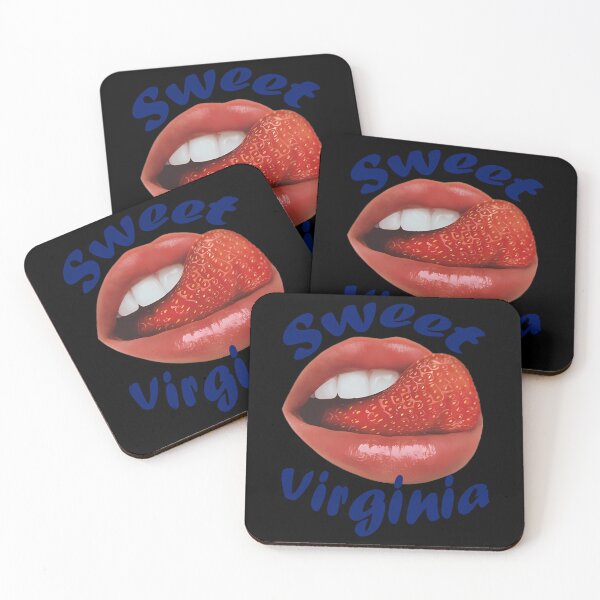 Item preview, Lips Biting Strawberry Blue Text designed and sold by ahmedalsidi.