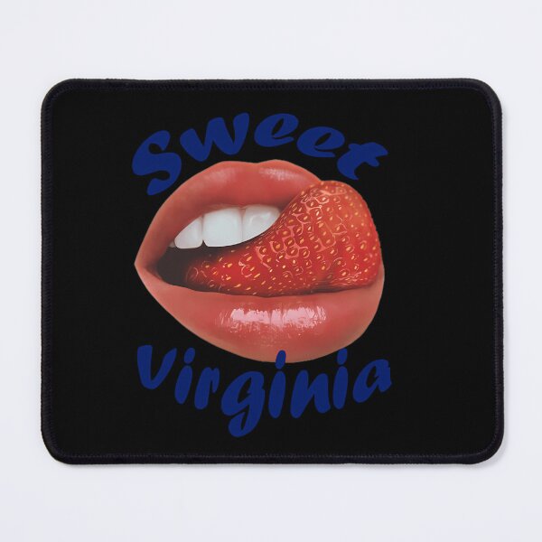 Item preview, Lips Biting Strawberry Blue Text designed and sold by ahmedalsidi.