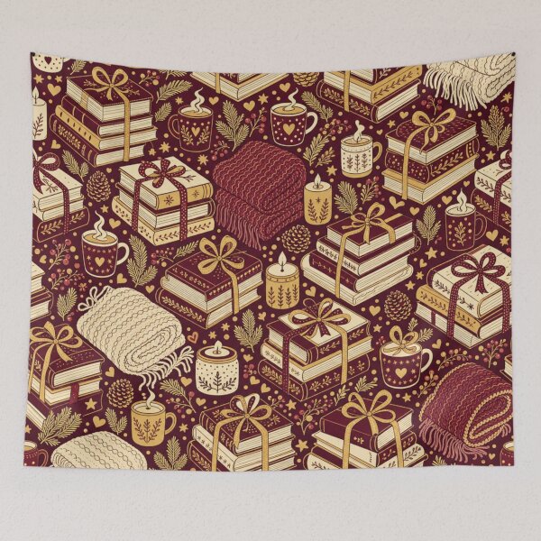 Item preview, Cosy Christmas Reading Nook Seamless Pattern | Christmas Aesthetic Repeat Design designed and sold by StickyGuys.