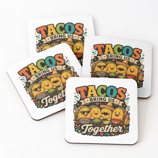 Item preview, Los tacos nos unen – Divertidos amigos tacos designed and sold by RJACreative.