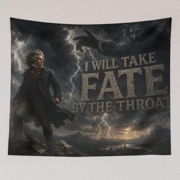 Item preview, Beethoven Quote: I will take fate by the throat - Dark Academia Classical Music Epic Defiance Art designed and sold by DoReMiStudio.