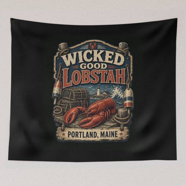 Item preview, Wicked Good Lobstah Portland Maine Vintage Seafood designed and sold by snowry.