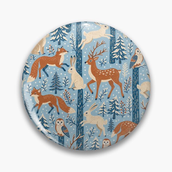 Item preview, Snowy Woodland Foxes and Hares Seamless Pattern | Christmas Aesthetic Repeat Design designed and sold by StickyGuys.