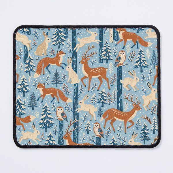 Item preview, Snowy Woodland Foxes and Hares Seamless Pattern | Christmas Aesthetic Repeat Design designed and sold by StickyGuys.