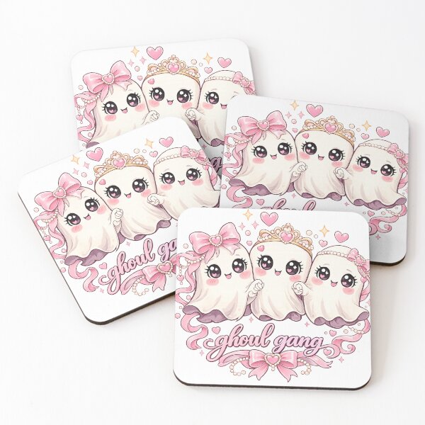 Item preview, Ghoul Gang Cute Coquette Ghost Trio – Pink Halloween BFF Girly Squad Gift designed and sold by SaNaCreation13.